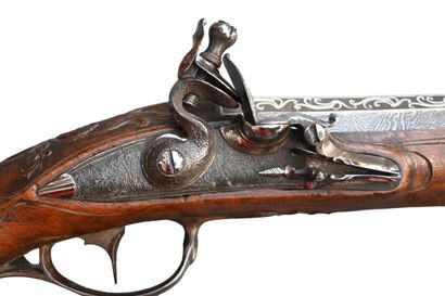 Long-barreled civilian flintlock pistol,...