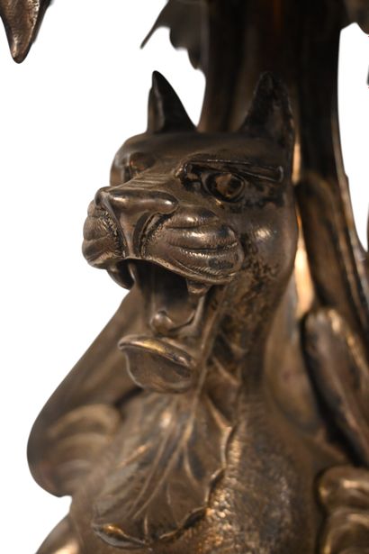 Laporte – Porte-bouteilles en bronze argenté,...