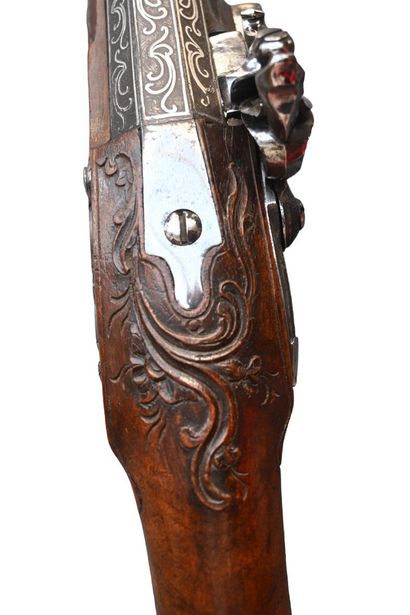 Long-barreled civilian flintlock pistol,...