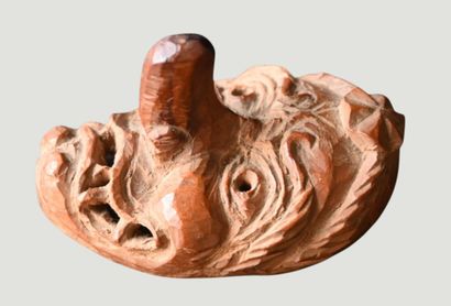 Netsuke japonais en bois représentant un...