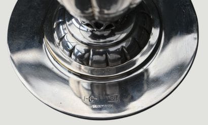 Chandelier en argent massif Georg Jensen,...