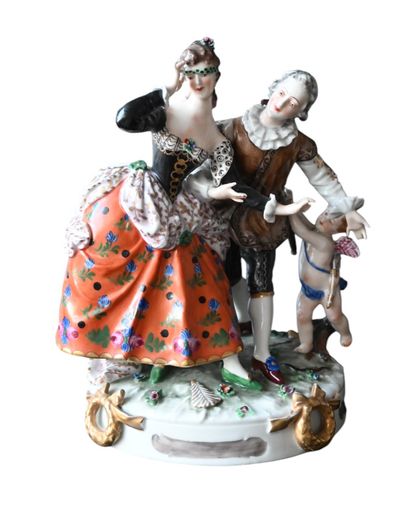 Groupe en porcelaine de Capodimonte – Scène...