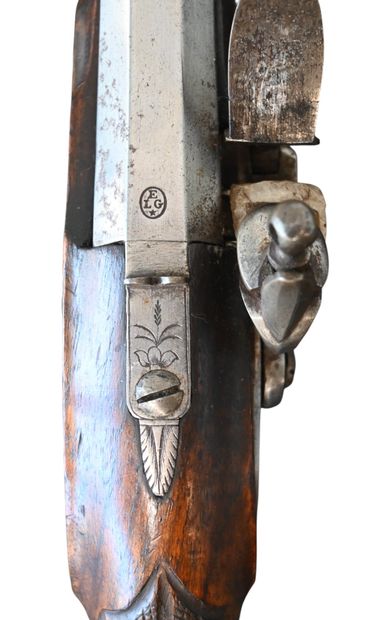 Matching pair of flintlock dueling pistols,...