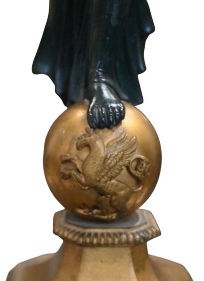 Important pair of Empire period gilt bronze...