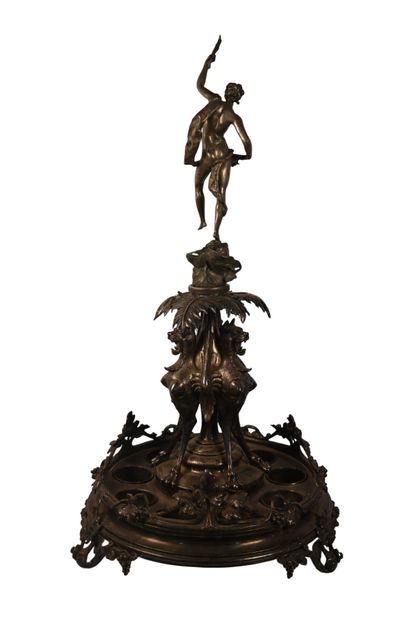 Laporte – Porte-bouteilles en bronze argenté,...