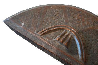 Kuba tukula powder box in half-moon shape,...
