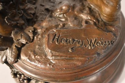 Bronze signé Henri Weisse – Chasseur / soldat...