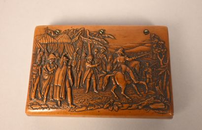 Napoleonic box in carved fruitwood, France,...