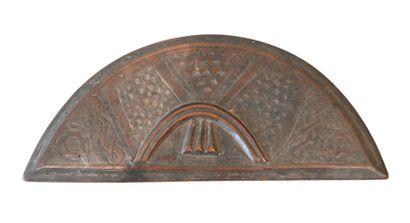 Kuba tukula powder box in half-moon shape,...
