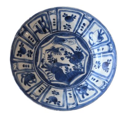 Assiette en porcelaine kraak bleu et blanc...