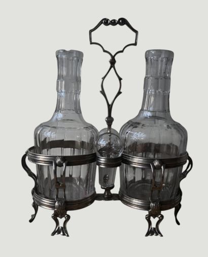 Liège silver oil and vinegar cruet, Jean-Baptiste...