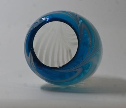 Vase en verre de Murano bleu et blanc en...
