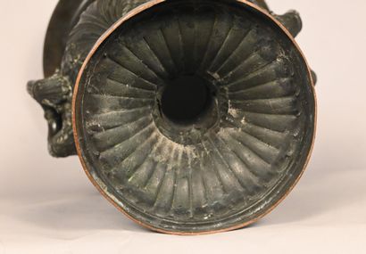 Grand Tour patinated copper vase with neoclassical...