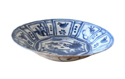 Assiette en porcelaine kraak bleu et blanc...