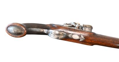 Matching pair of flintlock dueling pistols,...