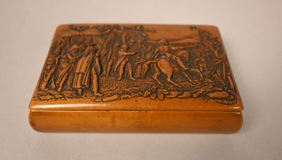 Napoleonic box in carved fruitwood, France,...