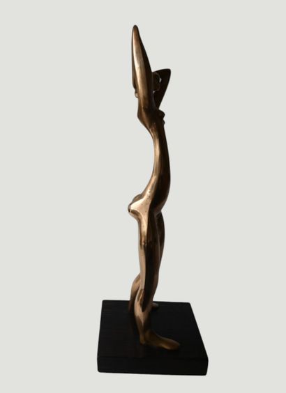 Sculpture africaniste en laiton, Congo, milieu...