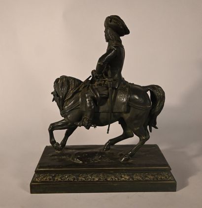 Cavalier en bronze signé T. Gechter, XIXe...