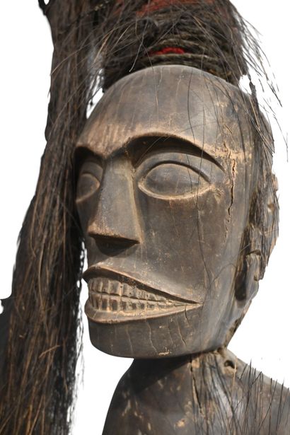 Grande statue rituelle Batak (paal), Sumatra,...