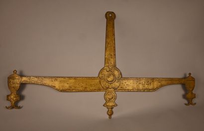 Painted and gilded wrought-iron shop sign,...