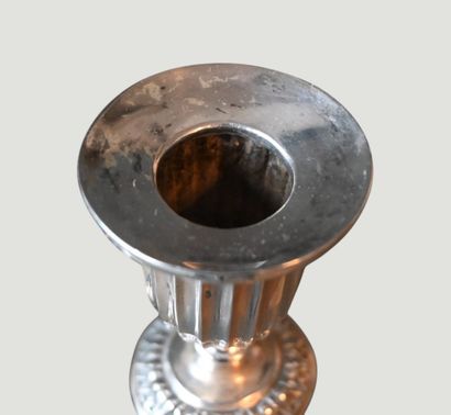 Pair of silver candlesticks, Antwerp, 1792,...