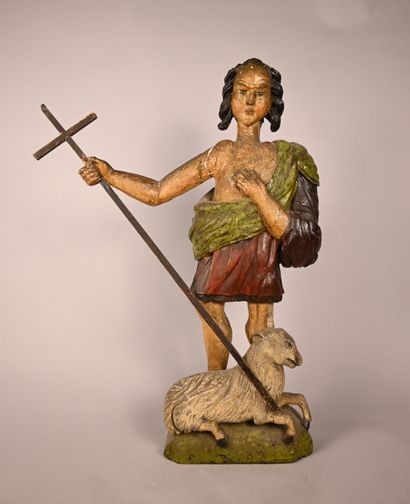 Saint Jean-Baptiste au mouton, sculpture...
