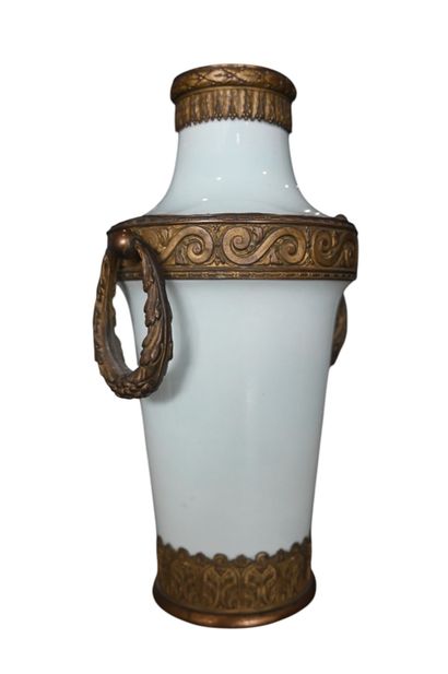 Sèvres porcelain vase with gilt bronze mounts,...