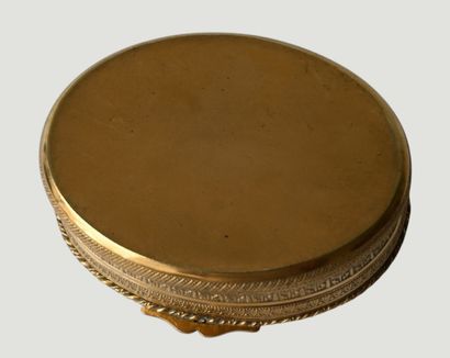 Oval gilt bronze box with Napoleon miniature,...