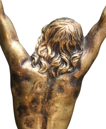 Corpus Christi en bronze doré, style janséniste,...