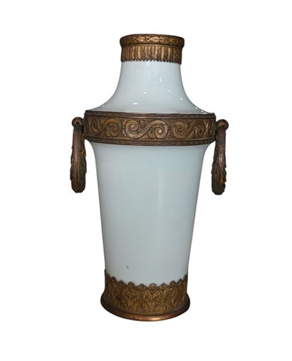 Sèvres porcelain vase with gilt bronze mounts,...