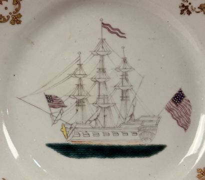 Assiette d’exportation chinoise au décor...