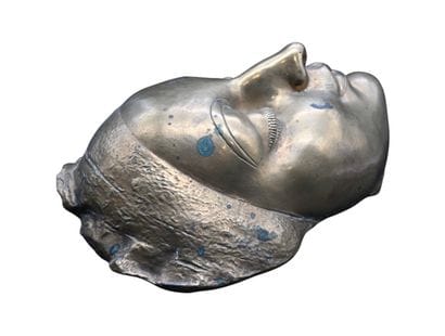Adelin Salle – Masque mortuaire en bronze,...