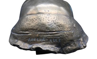 Adelin Salle – Masque mortuaire en bronze,...