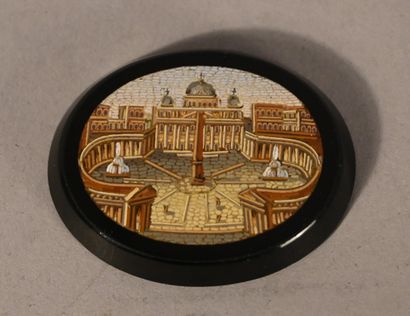 Grand Tour oval micromosaic depicting St....