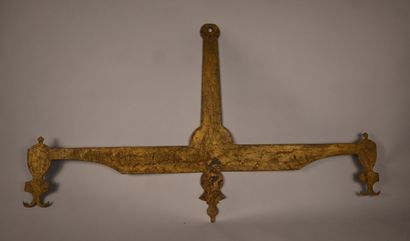Painted and gilded wrought-iron shop sign,...