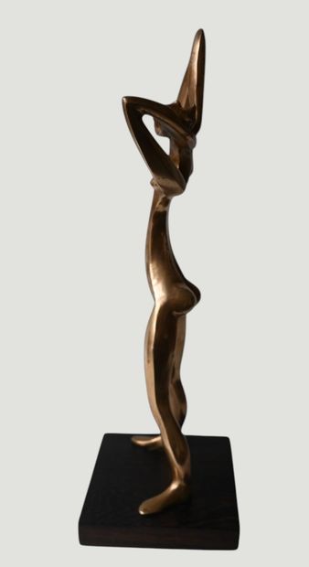 Sculpture africaniste en laiton, Congo, milieu...