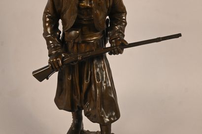 A. Fries – Soldat du XIXᵉ siècle, bronze,...