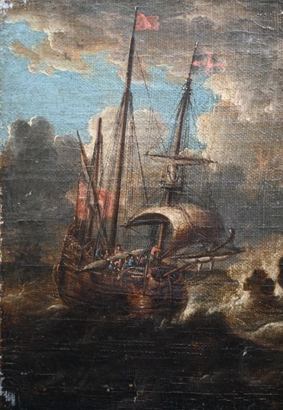 École hollandaise, vers 1680–1710 – Vue portuaire...