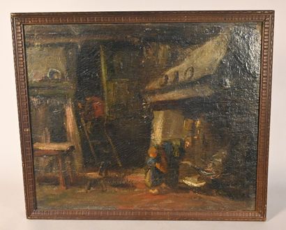 Jozef Israëls - Peasant interior near the...