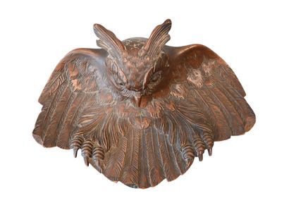 Encrier en bois sculpté – Hibou, Forêt-Noire,...