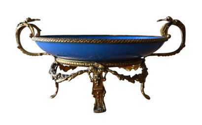 Sèvres-style porcelain centerpiece with gilt...