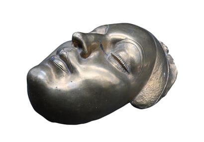 Adelin Salle – Masque mortuaire en bronze,...
