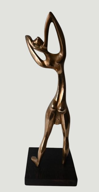 Sculpture africaniste en laiton, Congo, milieu...