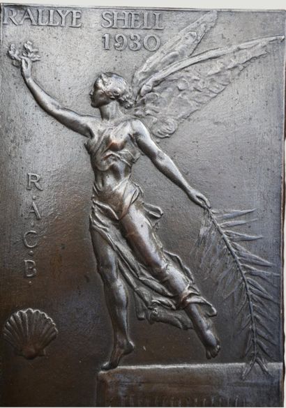 Trophy plaque for the 1930 Spa Shell automobile...