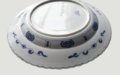 Assiette en porcelaine bleu et blanc, style...
