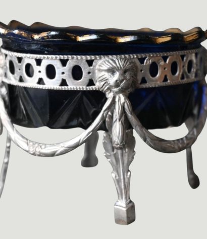 Pair of silver salt cellars, late XVIIIᵉ...