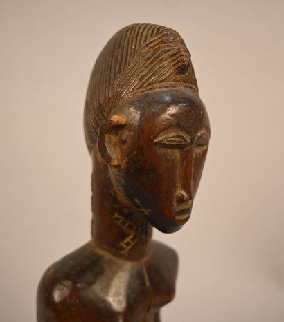 Baule-Côte d'ivoire - Wooden male figure...