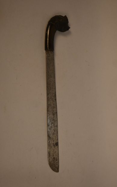 Balinese knife with carved horn handle -...
