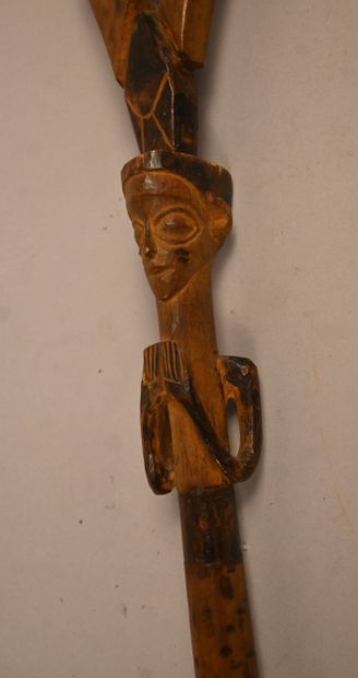 Carved Yaka stick - DR Congo - first half...