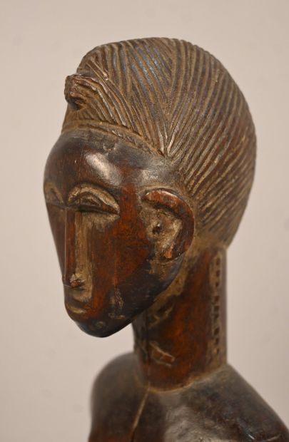 Baule-Côte d'ivoire - Wooden male figure...